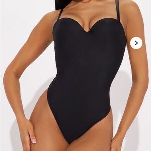 Black Strapless One-Piece Swimsuit - Women Swim